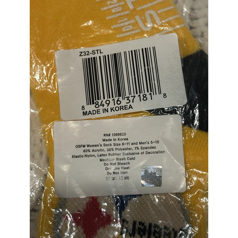 Steelers Men’s Size 5-10 NFL Crew socks Yellow & Black NWT Sports Football - Picture 5 of 6